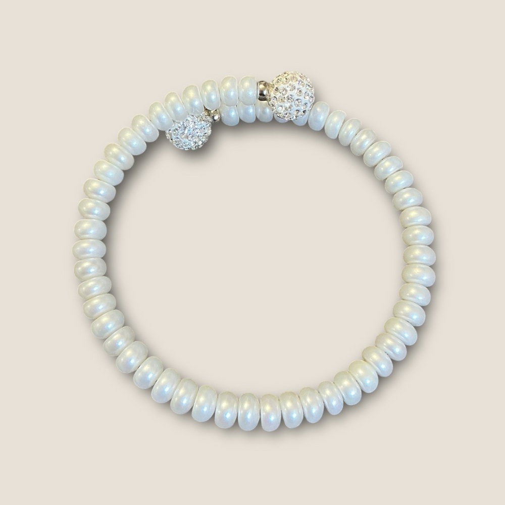 Freshwater Pearls and Rhinestone Bracelet